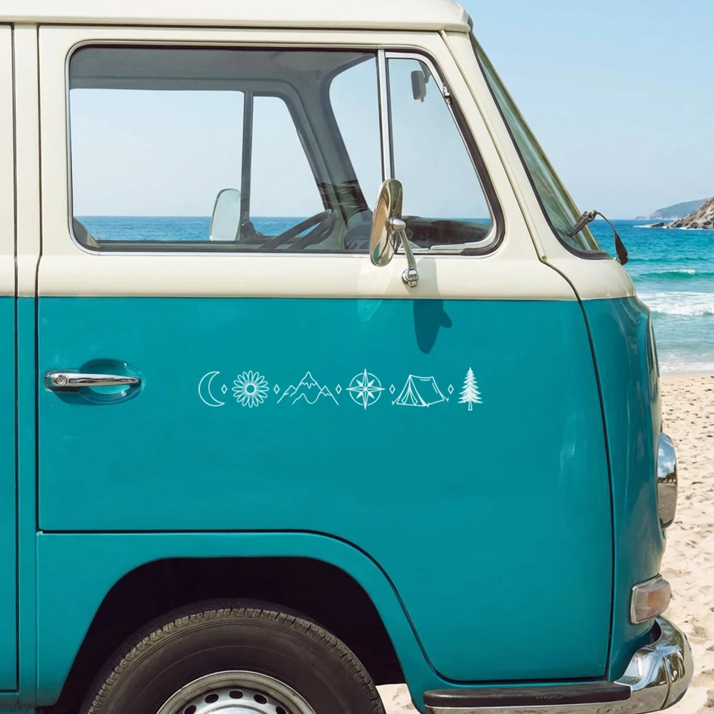 Outdoor Adventure Vans - Stiker Mobil Desain Cerita Petualangan Luar