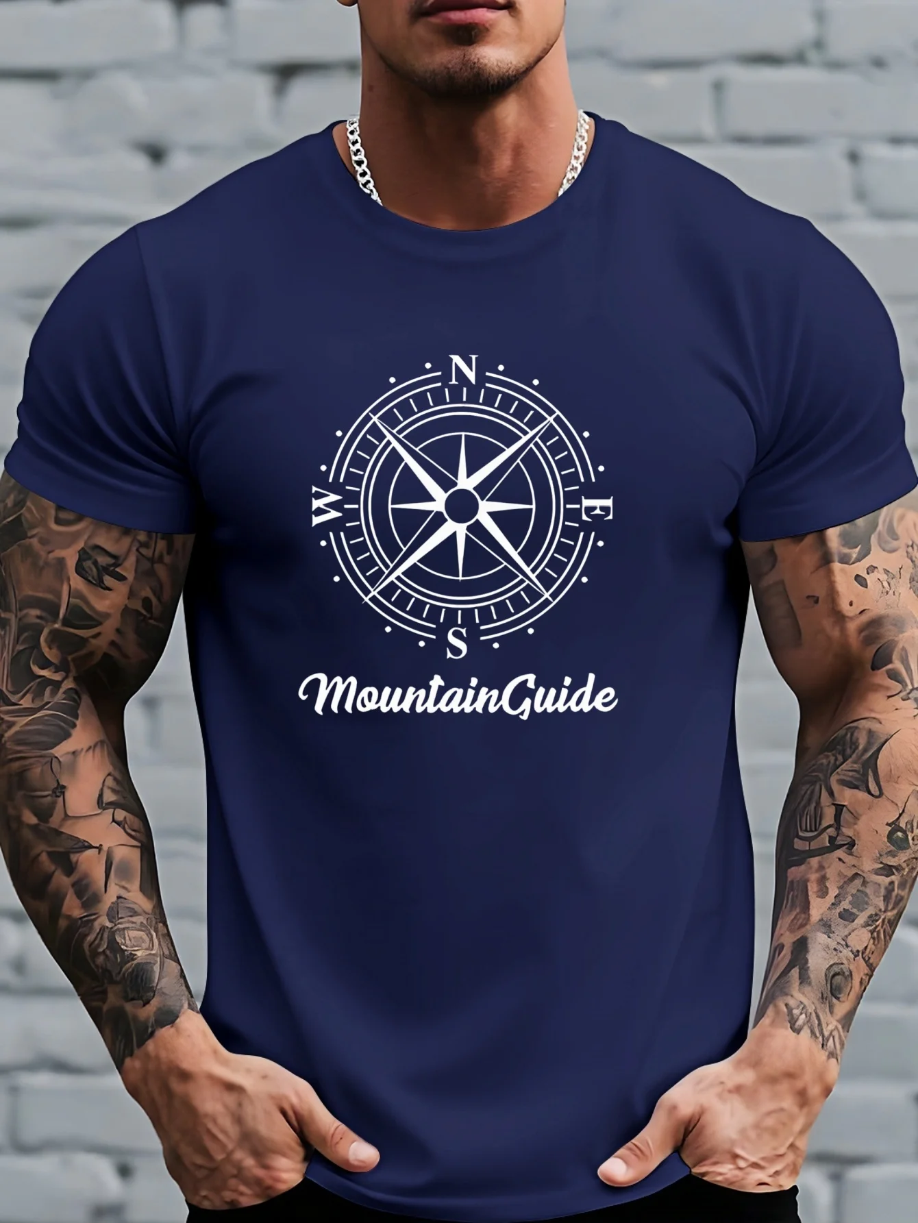 Outdoor Adventure Guide - Kaos Pria Terbaru Motif Kompas Pemandu