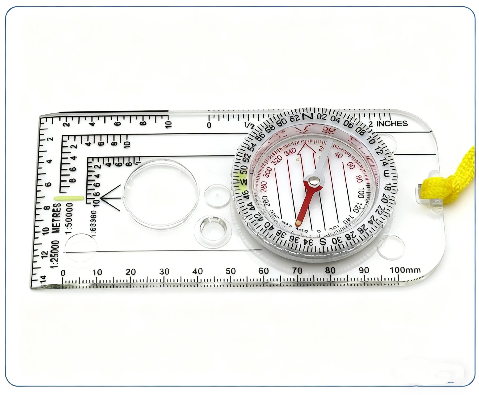 Map Compass Orienteering - Kompas Orienteering Luar Ruangan, Penggaris Skala