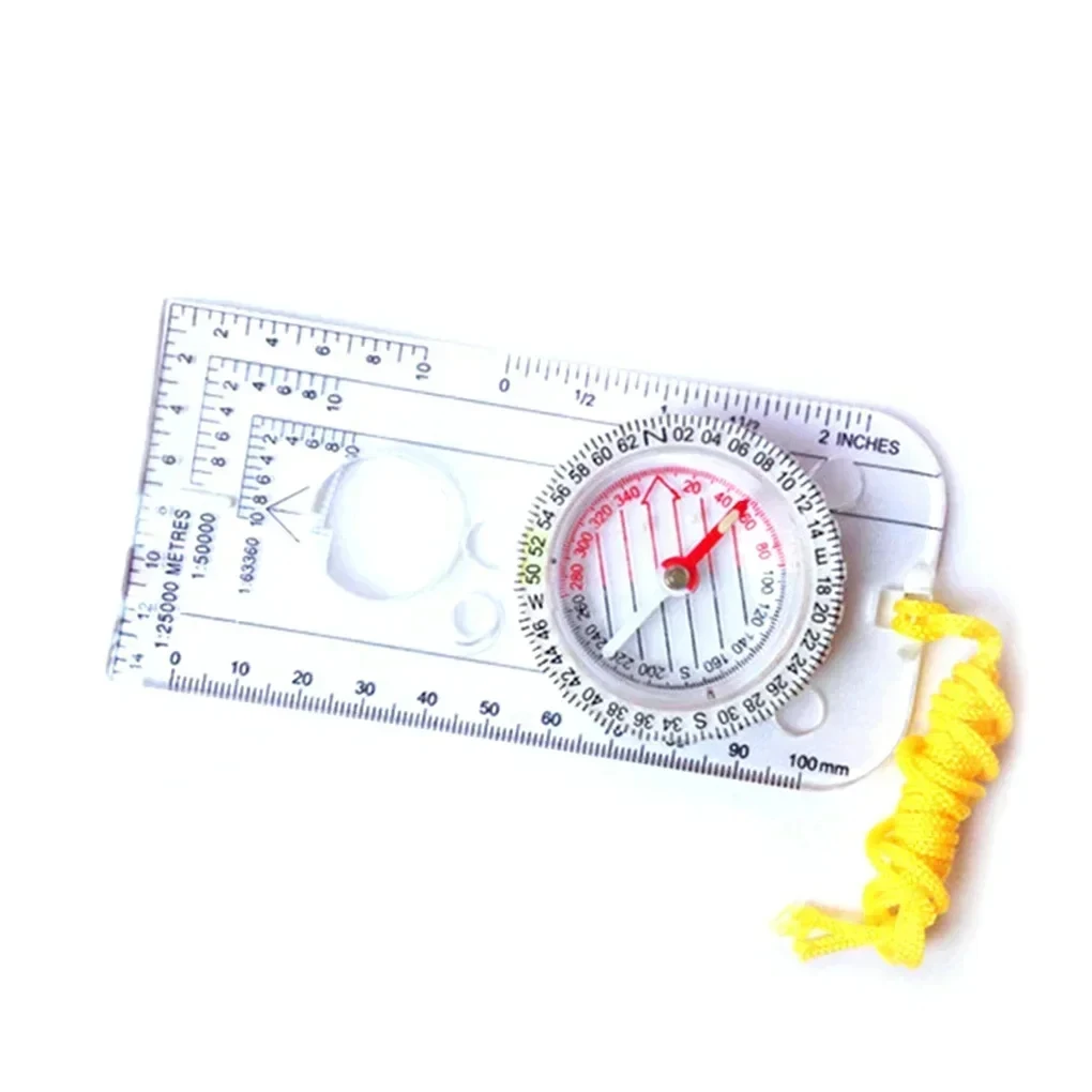 Map Compass Orienteering - Kompas Orienteering Akrilik Portabel dengan Tali,