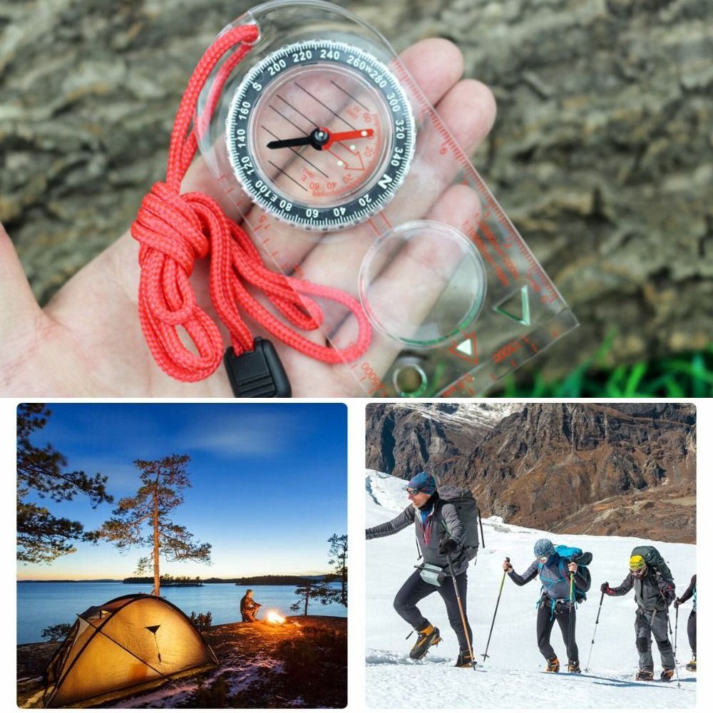 Map Compass Orienteering - Penggaris Peta Akrilik Baru Kompas Multi-fungsi
