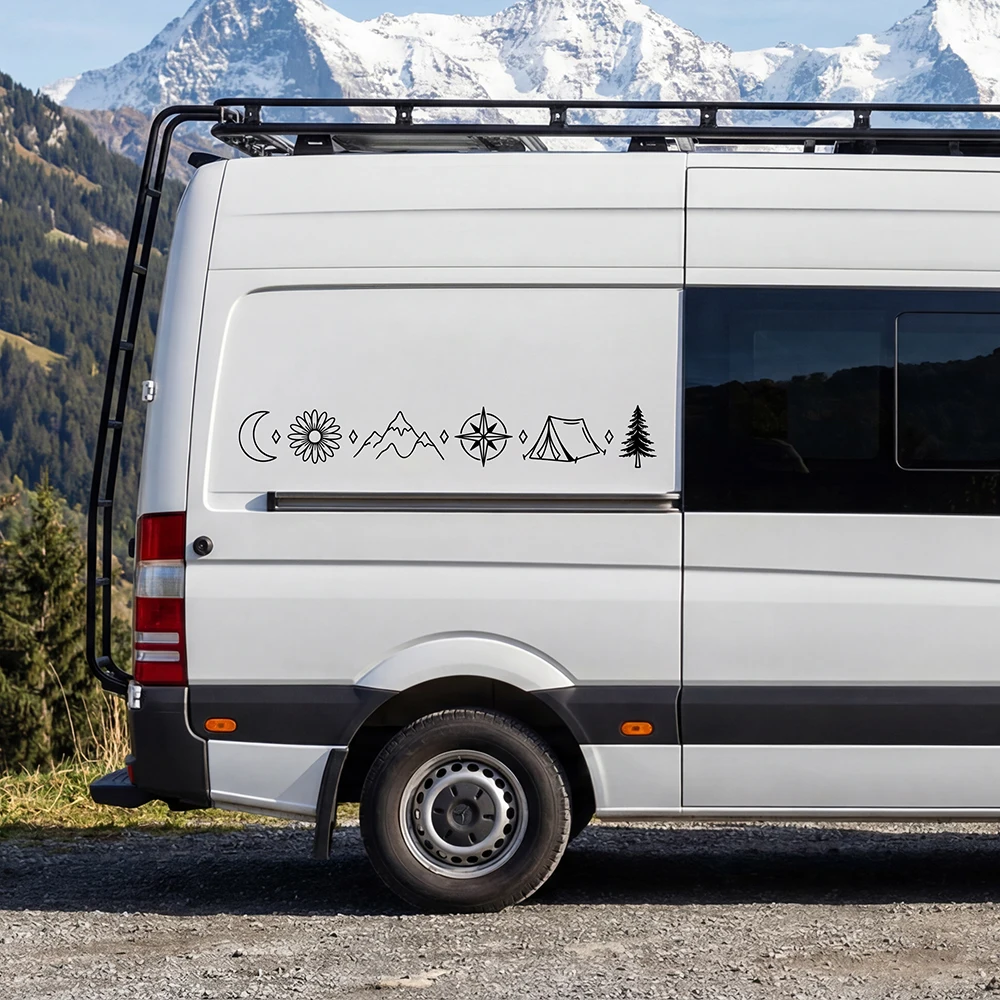 Stiker Mobil Desain Cerita Pet - Outdoor Adventure Vans ulasan dan harga