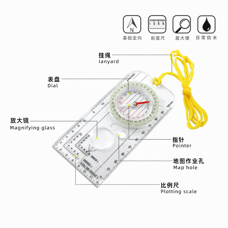 Penggaris Peta Navigasi Kompas - Map Compass Orienteering ulasan dan harga