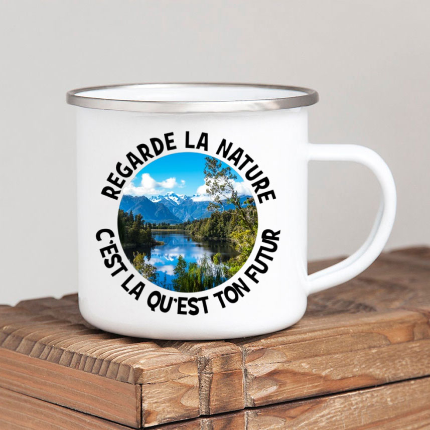 Forest Camp Mug Kopi Enamel, P - Outdoor Adventure Ideas ulasan dan harga